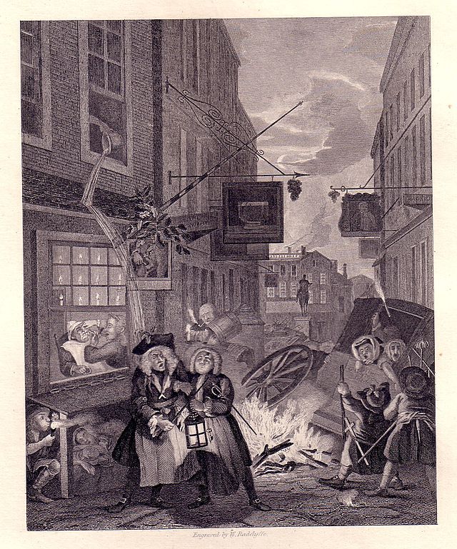 William Hogarth's plate "Night" - influence of inns and innkeepers in the expansion of Freemasonry
